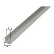 GAH Alberts Profilé en U isocèle perforé L1000 x l12 x H10 mm Aluminium, argenté
