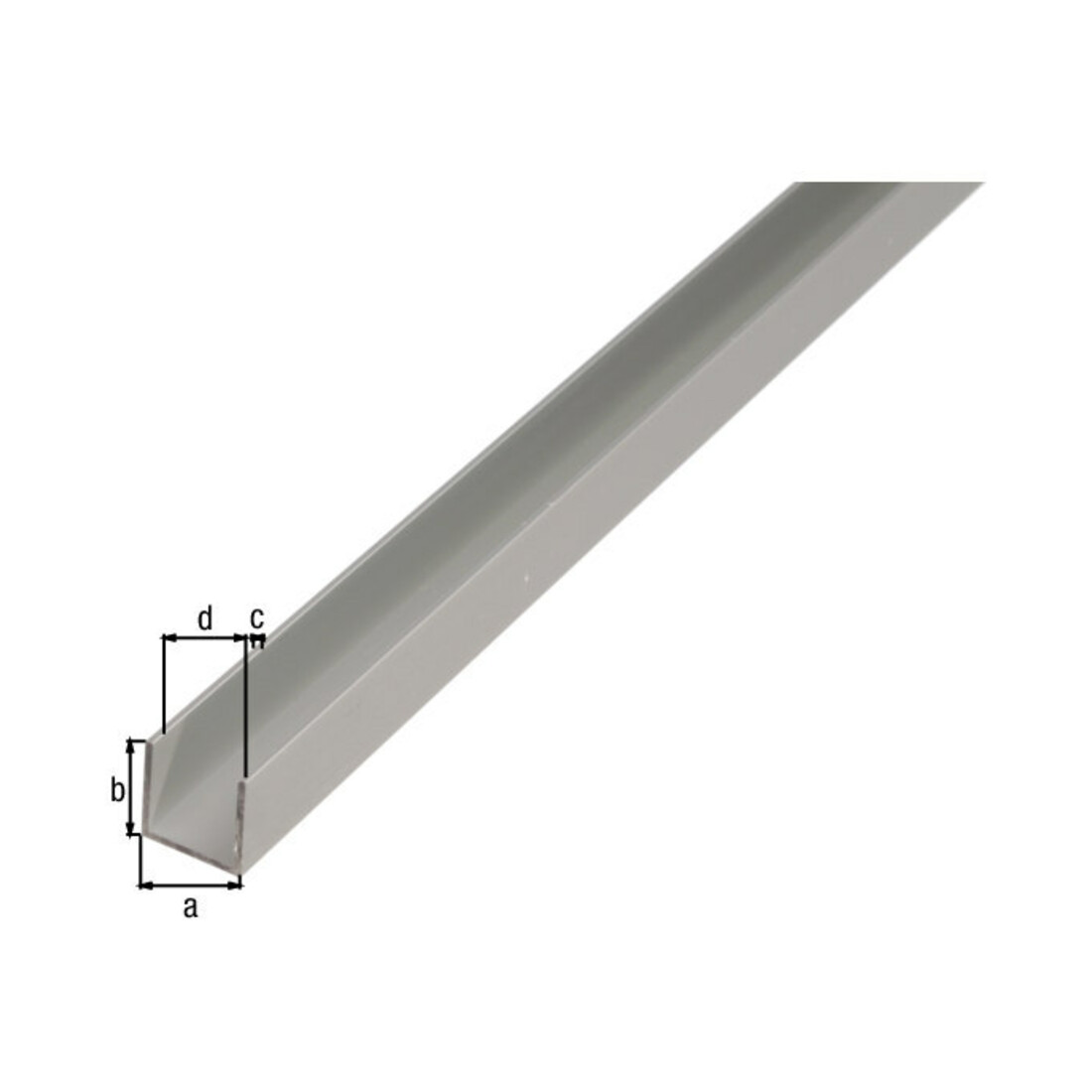 GAH Alberts Profilé en U isocèle perforé L1000 x l22 x H10mm aluminium, argenté