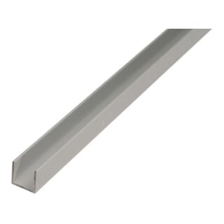 GAH Alberts Profilé en U isocèle perforé L2000 x l10 x H8mm aluminium, argenté
