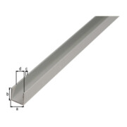 GAH Alberts Profilé en U isocèle perforé L2000 x l10 x H8mm aluminium, argenté-3