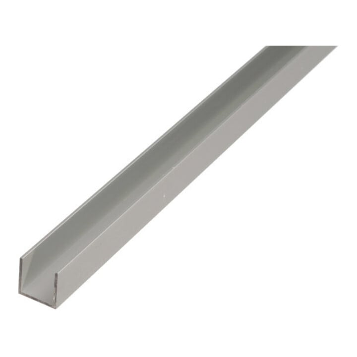 GAH Alberts Profilé en U isocèle perforé L2000 x l12 x H10mm aluminium, argenté
