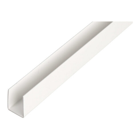 GAH Alberts Profilé en U isocèle perforé L2000 x l12 x h10mm plastique, blanc