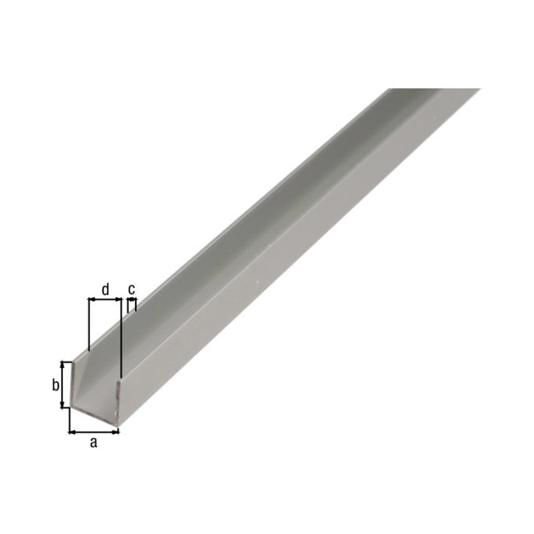 GAH Alberts Profilé en U isocèle perforé L2000 x l20 x H20mm Aluminium, argenté