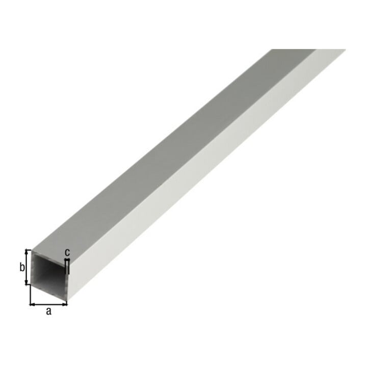GAH Alberts Quadratrohr glatt L1.000xB10xH10xS1mm Aluminium silberf. Elox.