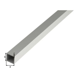 GAH Alberts Quadratrohr glatt L2.000xB20xH20xS1, 5mm Aluminium silberf. Elox.