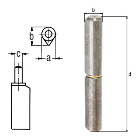 GAH Alberts Rouleau de soudage de portail H 60 mm acier brut