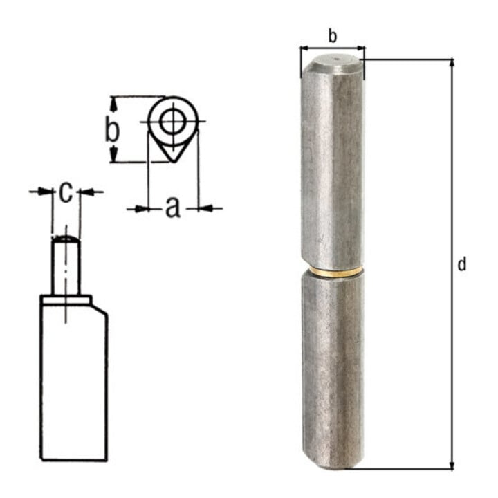 GAH Alberts Rouleau de soudage de portail H 60 mm acier brut