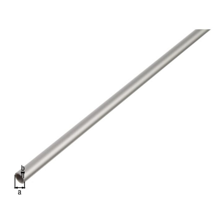 GAH Alberts Rundrohr glatt, , Durchmesser 12mm L1000mm, S1mm Aluminium silberf. Elox.
