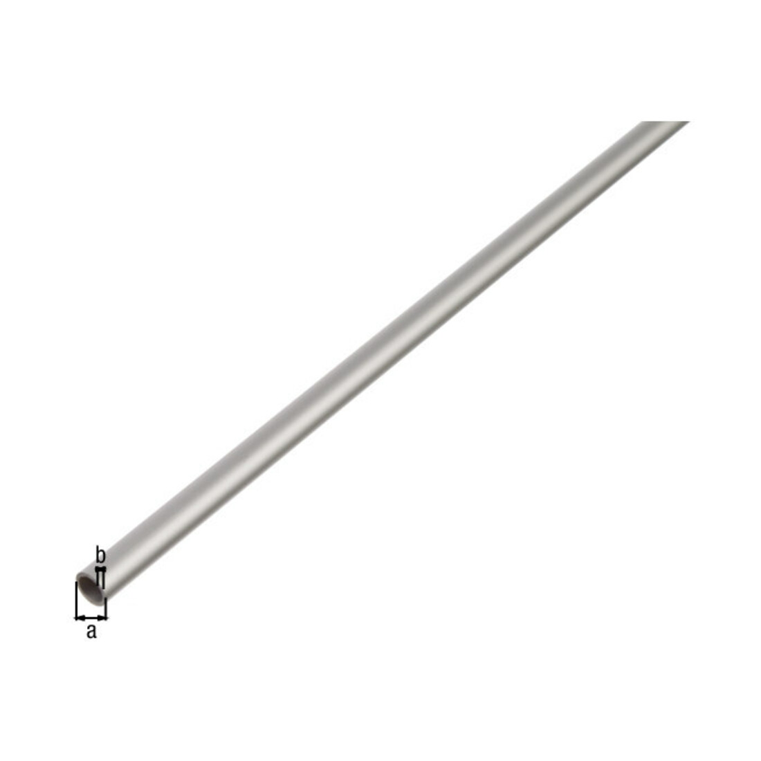 GAH Alberts Rundrohr glatt, , Durchmesser 15mm L1000mm, S1mm Aluminium silberf. Elox.