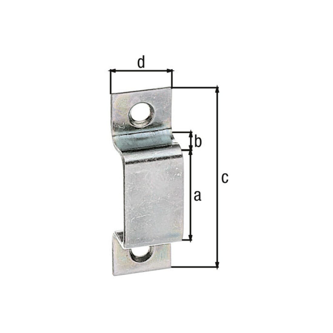 GAH Alberts Schlaufe für Riegel B 13mm, L 44mm Stahl, galvanisch verz.
