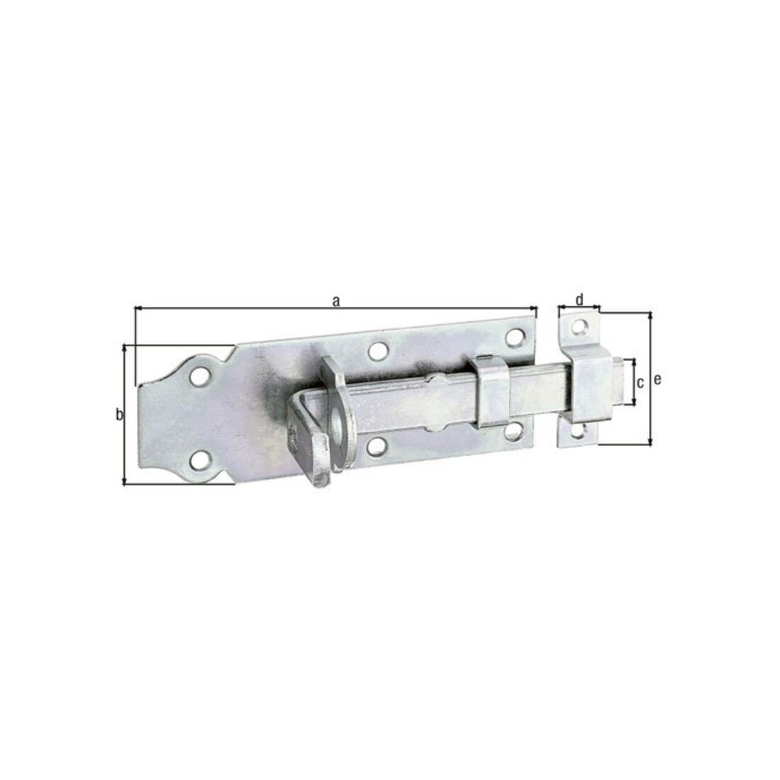 GAH Alberts Schlossriegel gerade L 100mm Stahl, goldgelb, galv.verz.