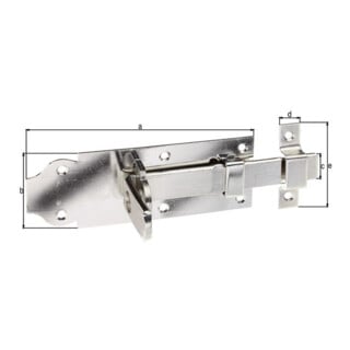 GAH Alberts Schlossriegel gerade L 140mm Edelstahl, matt