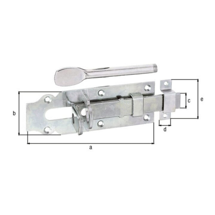 GAH Alberts Schlossriegel gerade verzinkt, L 160mm Stahl, goldgelb, galv.verz.