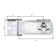 GAH Alberts Sicherheits-Überfalle abschließbar L 85mm, B 40mm ge, goldge., galv.verz.-3