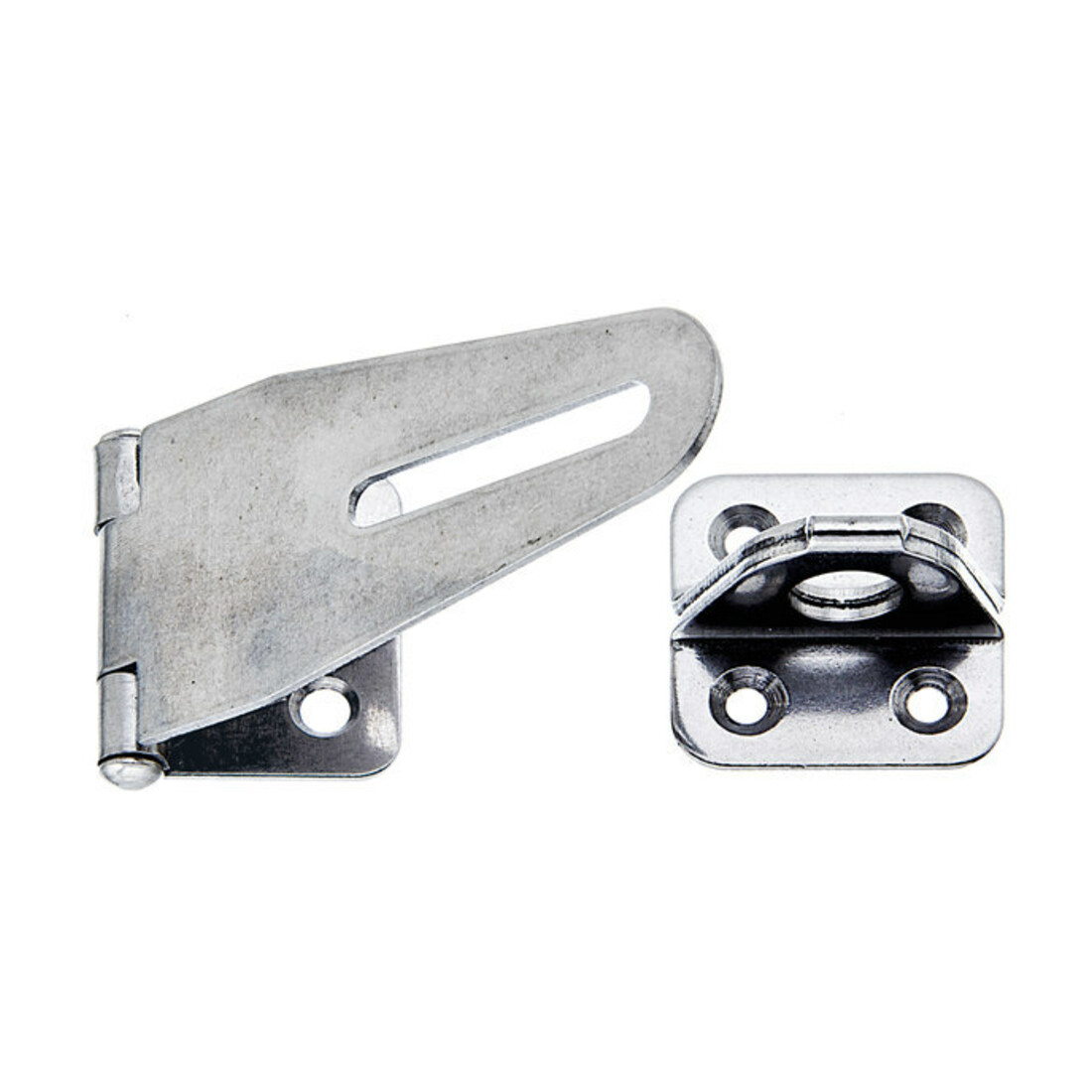 GAH Alberts Sicherheits-Überfalle m.Öse auf Platte L 83mm, B 37mm Edelstahlfarben, matt