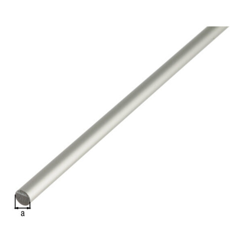 GAH Alberts Tige ronde lisse, diamètre 6 mm, L1000 mm aluminium argenté anodisé
