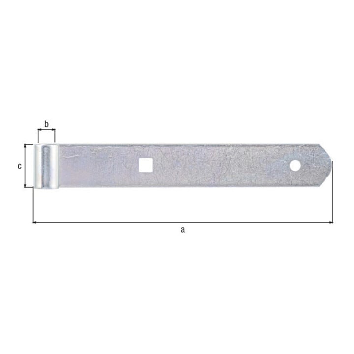 GAH Alberts Tor-Ladenband gerade, für Dorn10mm 200mm Stahl, galvanisch verz.