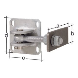 GAH Alberts Torband 170x60x120x120x120mm Support à souder acier brut