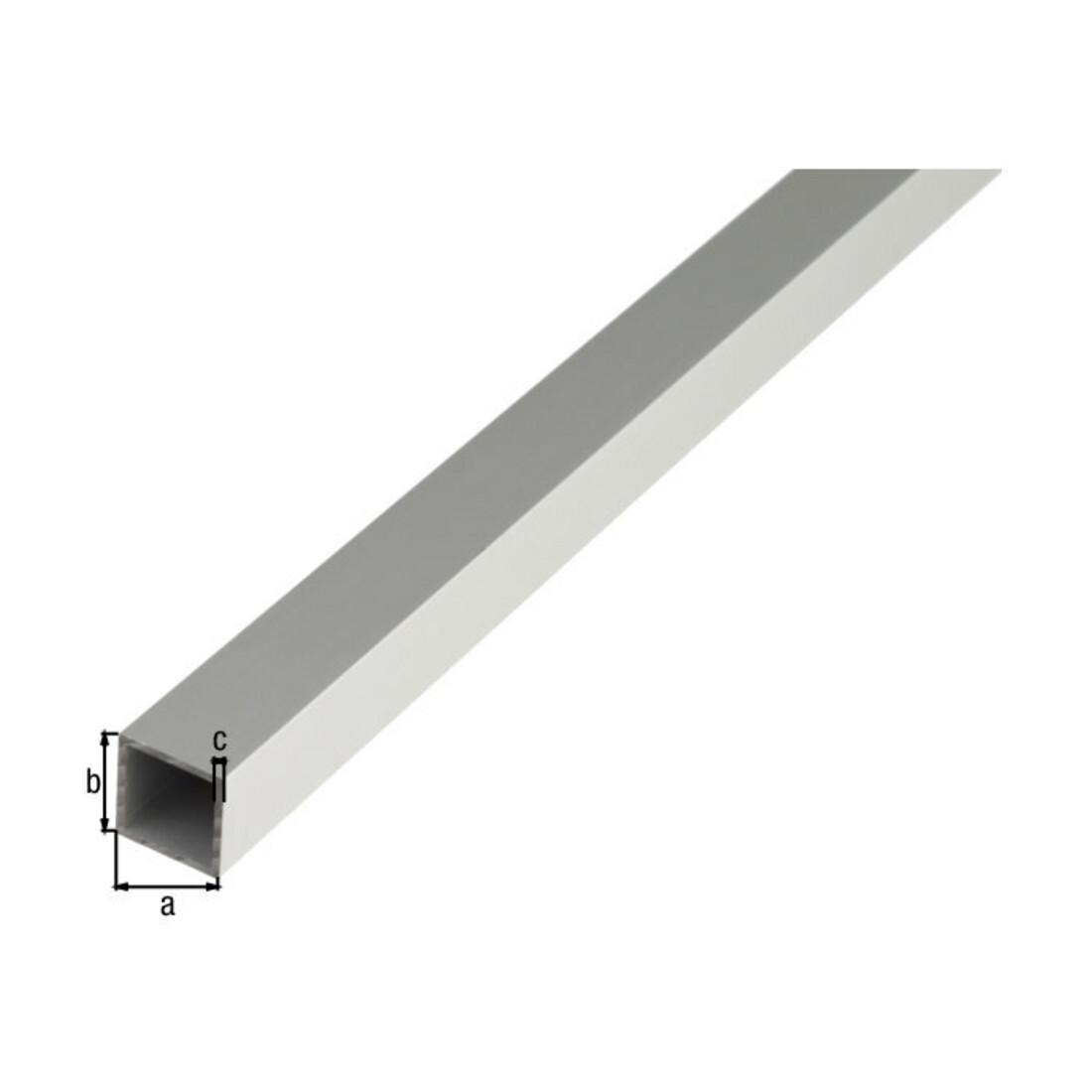GAH Alberts Tube carré lisse L1 000 x l10 x H10 x e1 mm Aluminium argenté anodisé