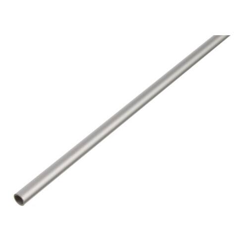GAH Alberts Tube rond lisse, diamètre 6 mm L1000 mm, épaisseur 1 mm aluminium argenté anodisé