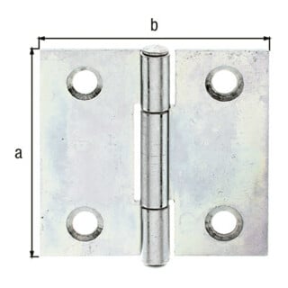 GAH Alberts Tür-Scharnier quadratisch, B31xH31mm mit vern. Edelstahlstift