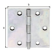 GAH Alberts Tür-Scharnier quadratisch, B64xH64mm mit vern. Edelstahlstift gelb, sendverz.-3