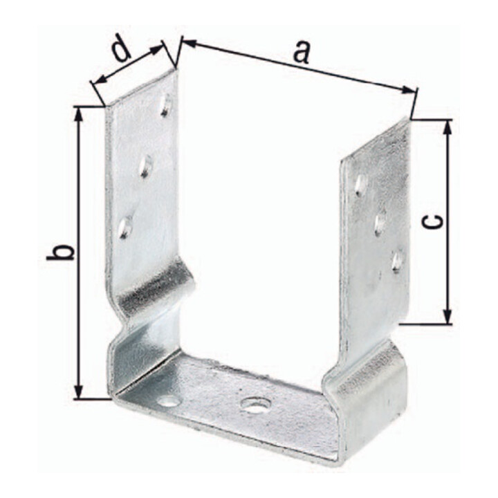 GAH Alberts U-Pfostenträger ETA-10/0210 91x150x100x60mm TZN z.Aufschr.GAH