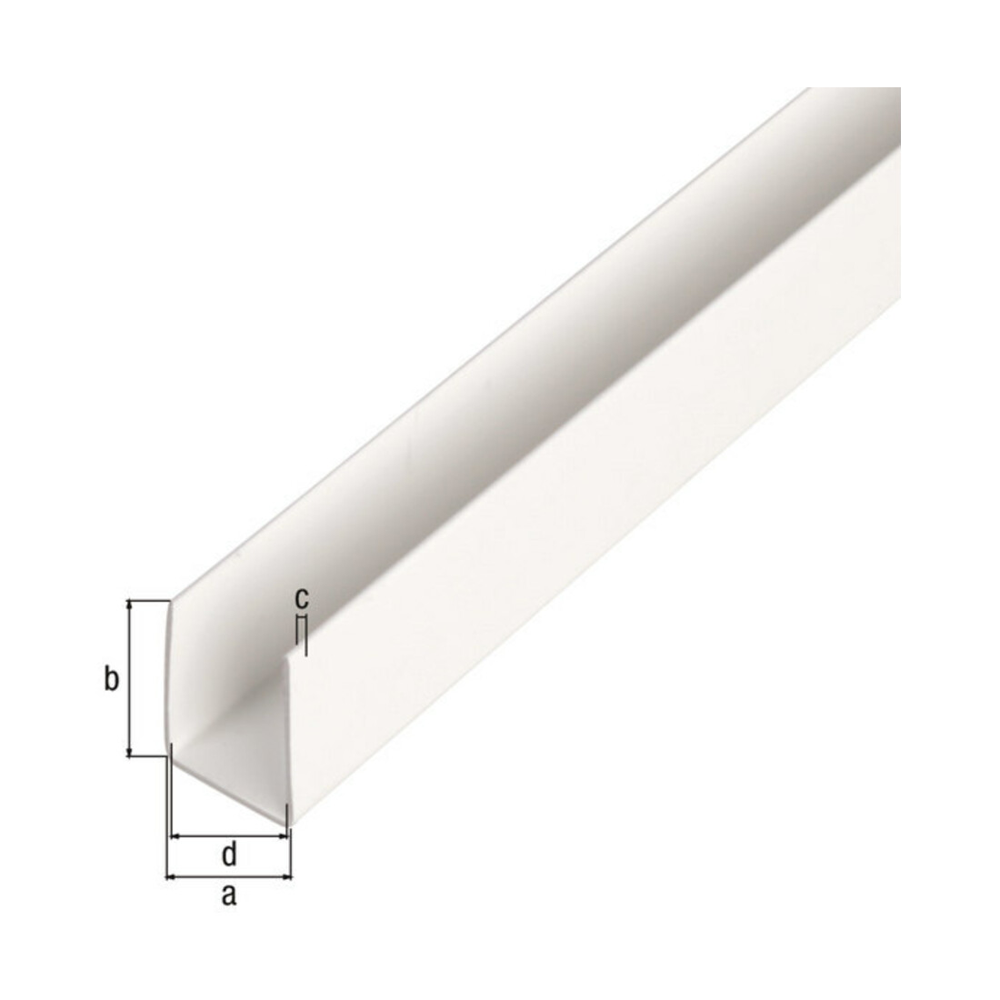 GAH Alberts U-Profil gleichschenkl.ungelocht L2000 x B12 x H10mm Kunststoff, weiß