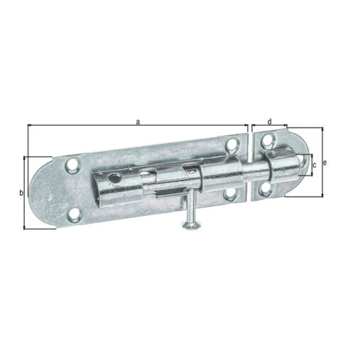 GAH Alberts Verrou à loquet avec boucle fixée B30xL100mm galvanisé