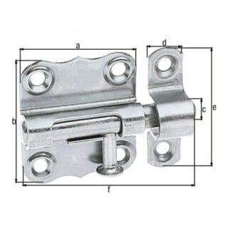 GAH Alberts Verrou à loquet avec boucle fixée B35xL33mm galvanisé