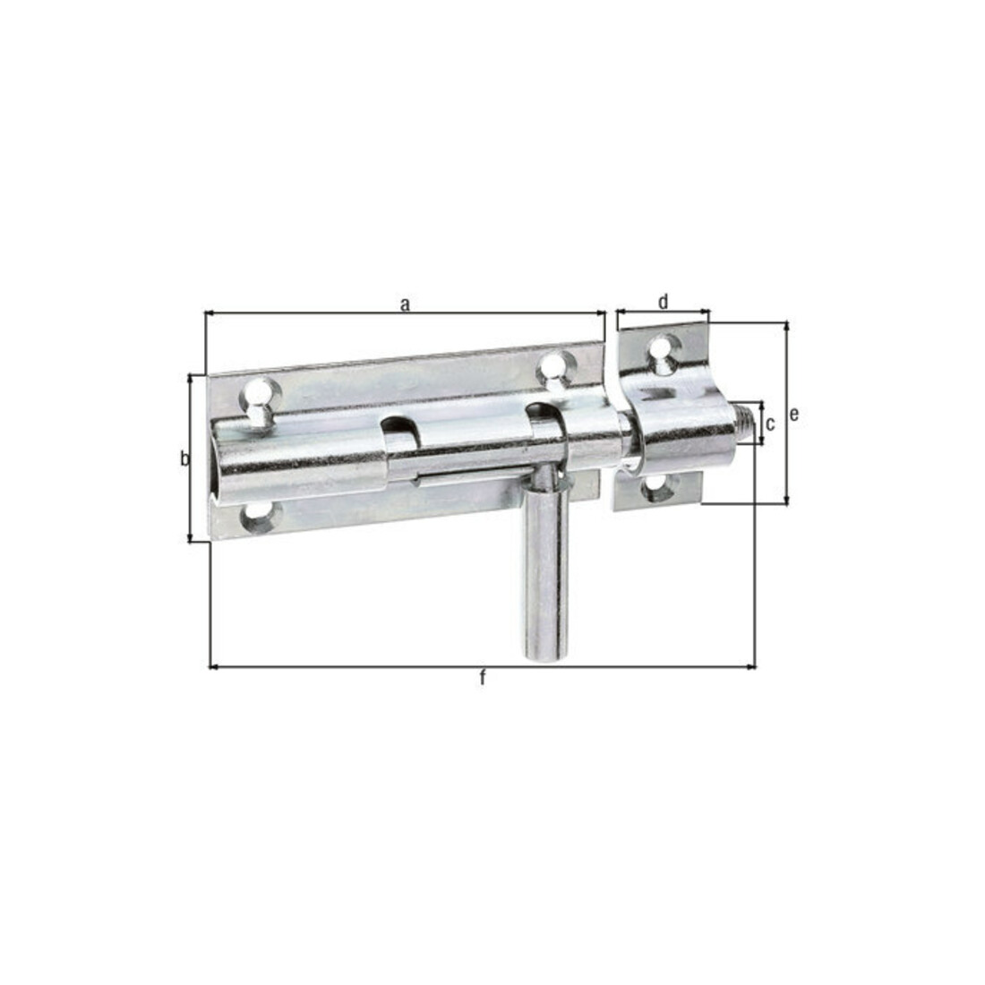 GAH Alberts Verrou à pêne avec boucle fixée droite, 110 mm acier, galvanisé