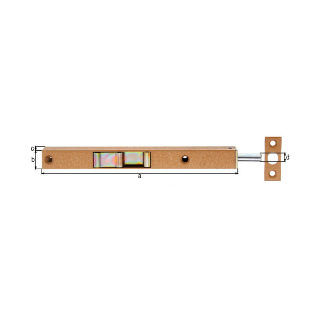 GAH Alberts Verrou de bord de tube avec coulisseau 17x160mm, course 15mm acier, limba
