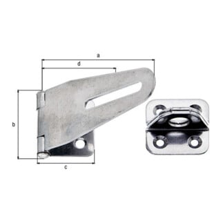 GAH Alberts Verrou de sécurité avec œillet sur plaque L 83 mm, l 37 mm, couleur acier inoxydable mat