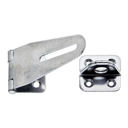 GAH Alberts Verrou de sécurité avec œillet sur plaque L 83 mm, l 37 mm, couleur acier inoxydable mat