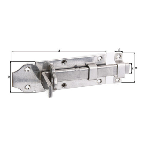 GAH Alberts Verrou droit L 120 mm acier inoxydable, mat