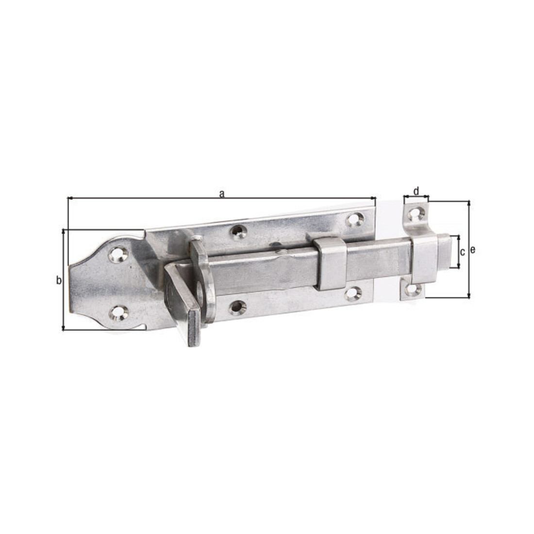 GAH Alberts Verrou droit L 120 mm acier inoxydable, mat