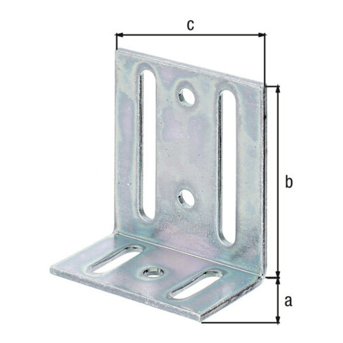 GAH Alberts Verstellwinkel 40x77x65x3mm Stahl roh, gelb galvanisch verzinkt