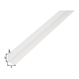 GAH Alberts Winkelprof. gleichsch., ungelocht L1000x B20x H20x S1, 5mm Kunststoff weiß