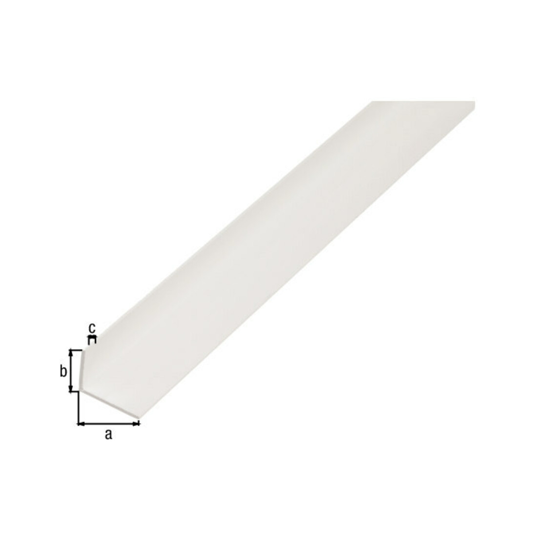 GAH Alberts Winkelprof. ungleichschenkelig, ungel L1000x B40x H10x S2mm Kunststoff weiß