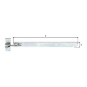 GAH Tor-Ladenband verstellbar 460mm Stahl, galvanisch verzinkt