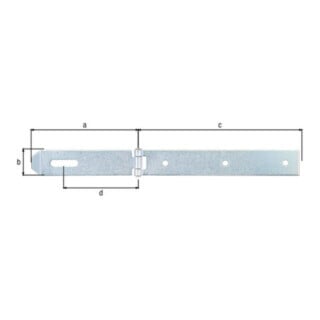 GAH Loquet L.210×140mm I.35mm acier galvanisé jaune passivé