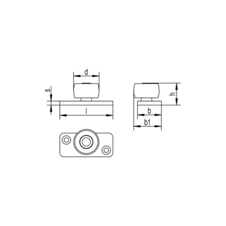 Galet de guidage HELM 459PL STA ZN galet en plastique