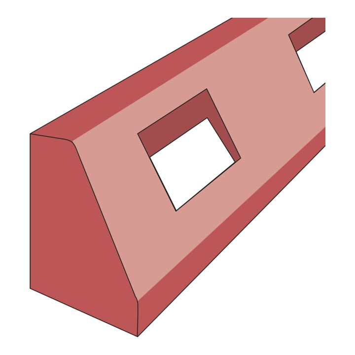 GAMMA Bordure élastique 150 × 100 × 1250 mm rouge brun blanc réfléchissant