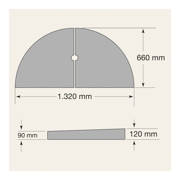 GAMMA Segment intérieur d’îlot de circulation 2 pièces 160 cm