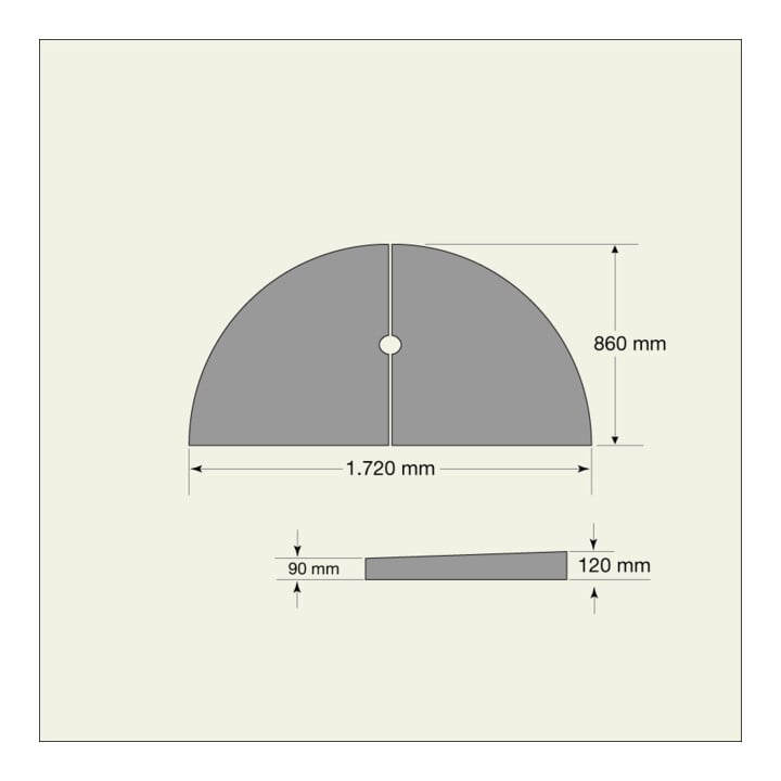 GAMMA Segment intérieur d’îlot de circulation 2 pièces 200 cm