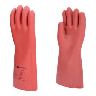 KS Tools Gants de protection électricien avec protection mécanique, classe 4, rouge