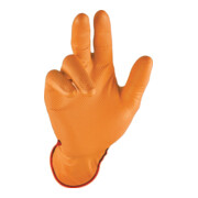Gant jetable poignée orange taille 8 orange nitrile EN 388, EN 374 cat. III 50 p