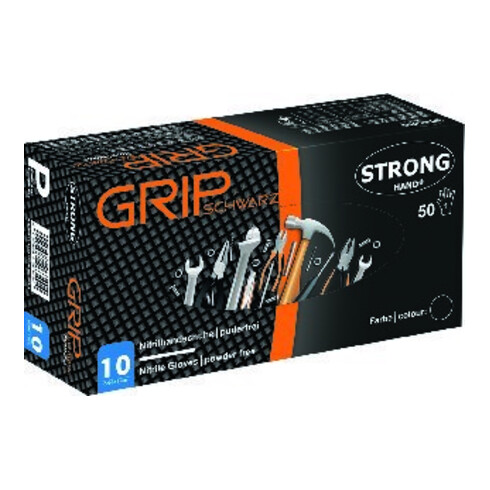 Gant jetable poignée orange taille 8 orange nitrile EN 388, EN 374 cat. III 50 p