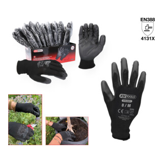 KS Tools Gants en micro-tricot fins noirs