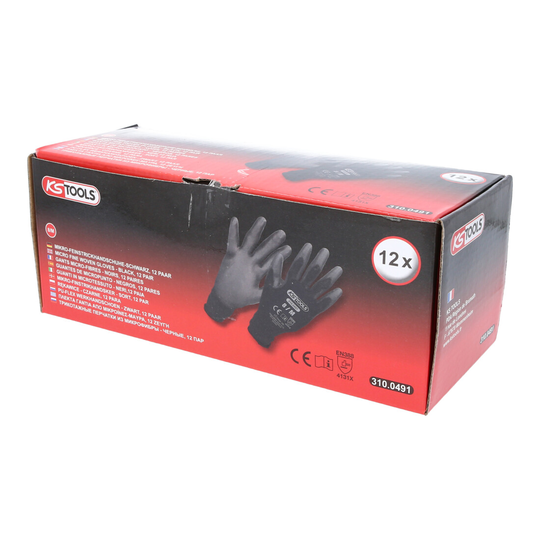 KS Tools Gants en micro-tricot fins noirs